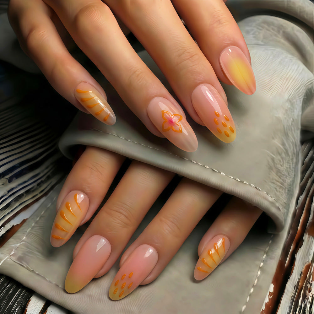 Artful Nail Tips with Floral Motifs Bowlift
