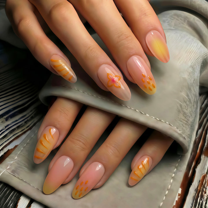 Artful Nail Tips with Floral Motifs Bowlift
