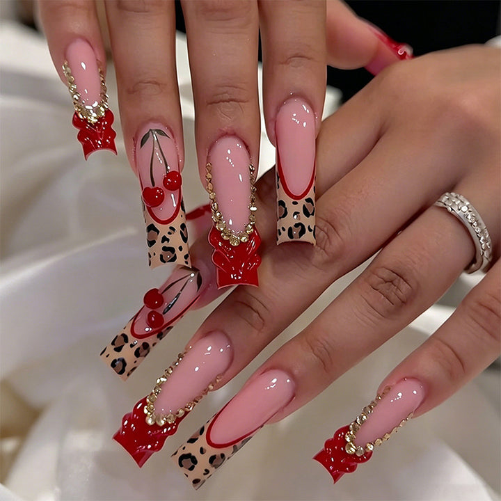 Elegant artificial nails with hand-painted floral accents Bowlift