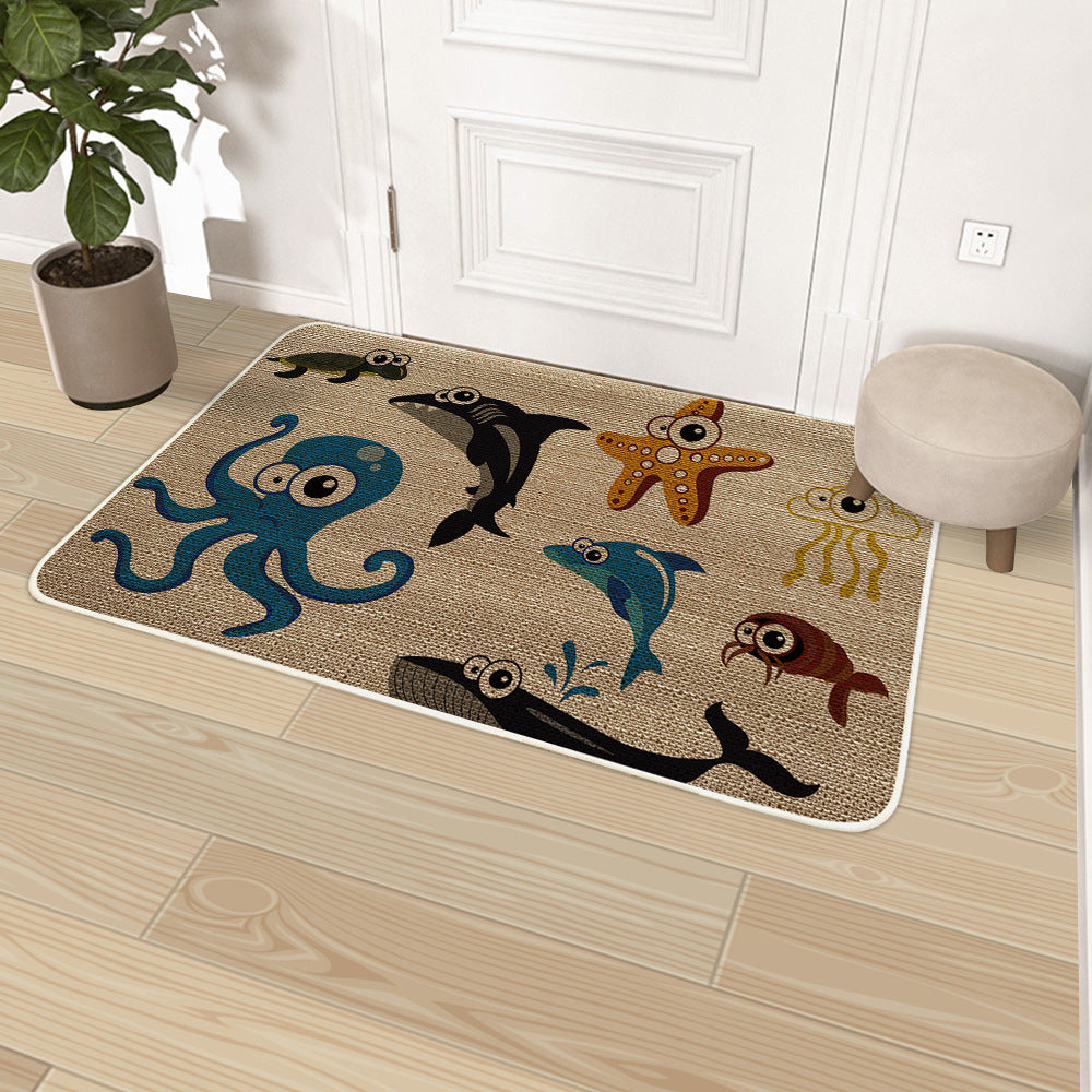 Tropical Leaf Printed Entryway Mat
