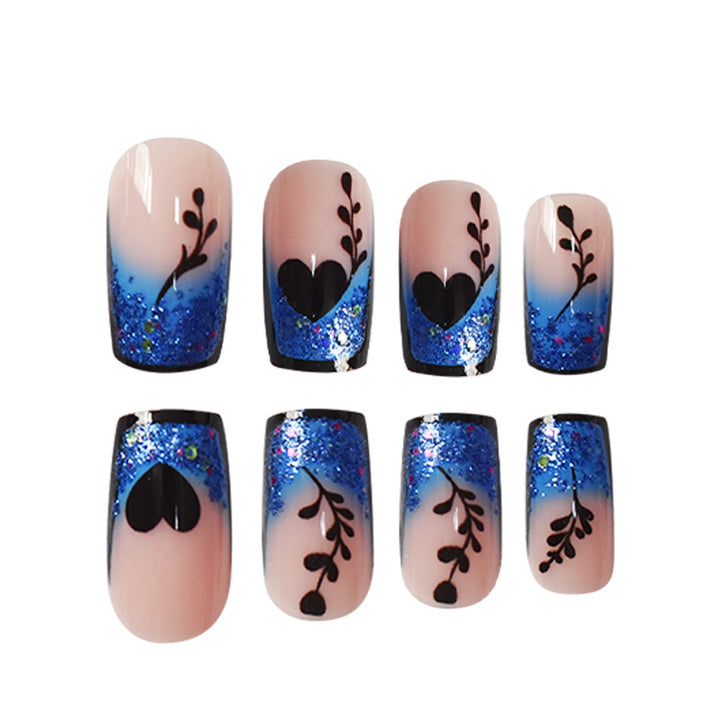 Artistic Glittered Press-On Nail Extensions Bowlift