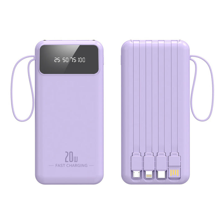 High-performance power bank with integrated charging cables and digital display Bowlift