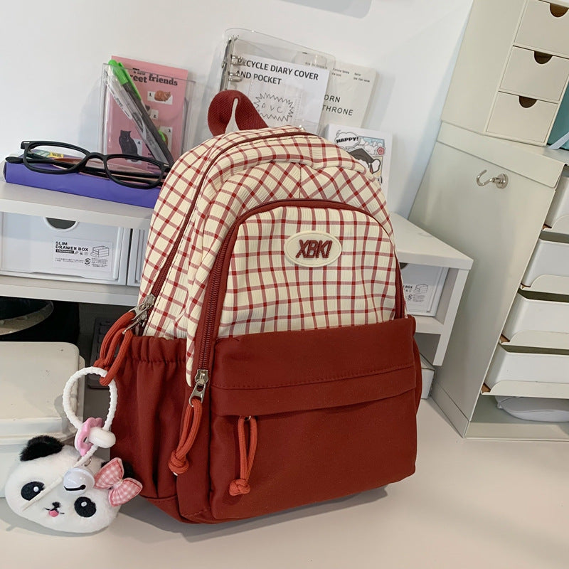 Chic Plaid Design School Backpack Bowlift