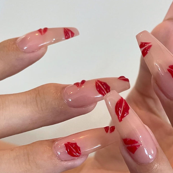 Artful Nail Extensions with Lip Design Bowlift