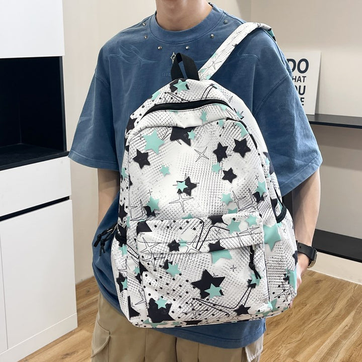 Star-Patterned School Backpack Bowlift