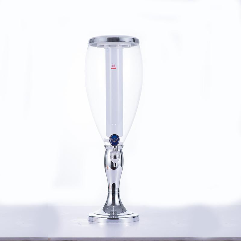 Large Capacity Self-Service Beverage Dispenser with Chrome Stand and Tap Bowlift