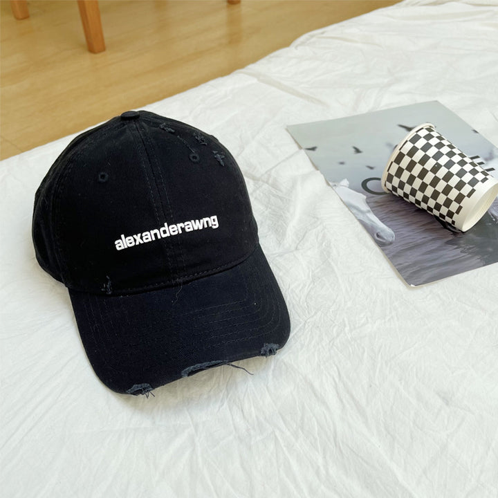 Unisex Distressed Cotton Baseball Cap Bowlift