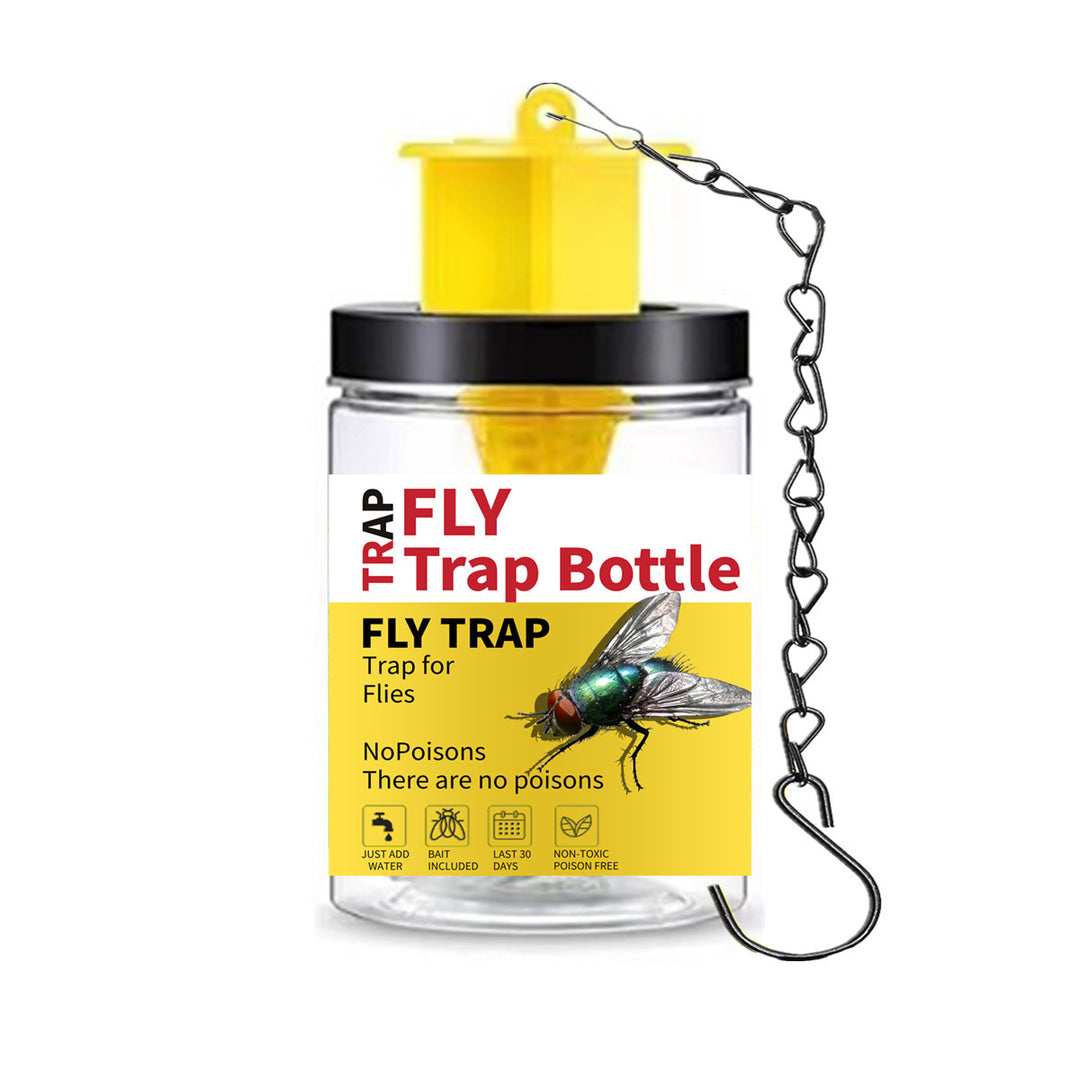 Reusable Hanging fly trap bottle with non-toxic bait dispenser Bowlift