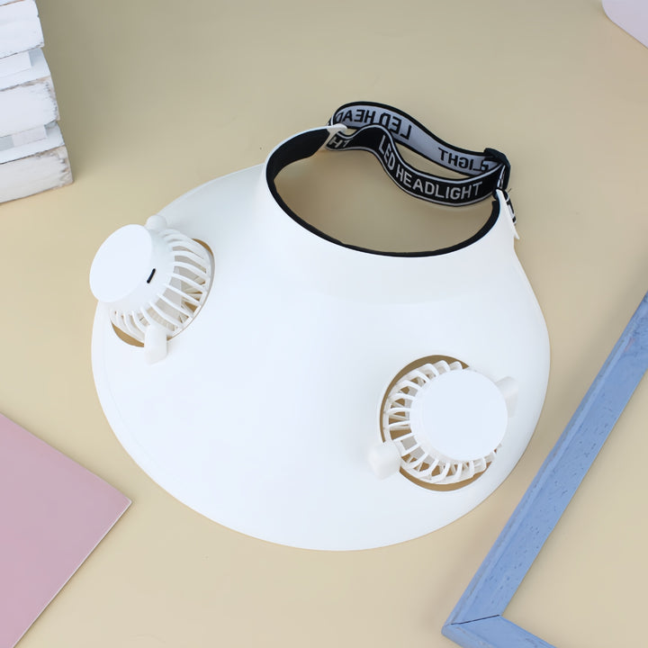 Women Portable Cool Hat with Integrated Fan Bowlift