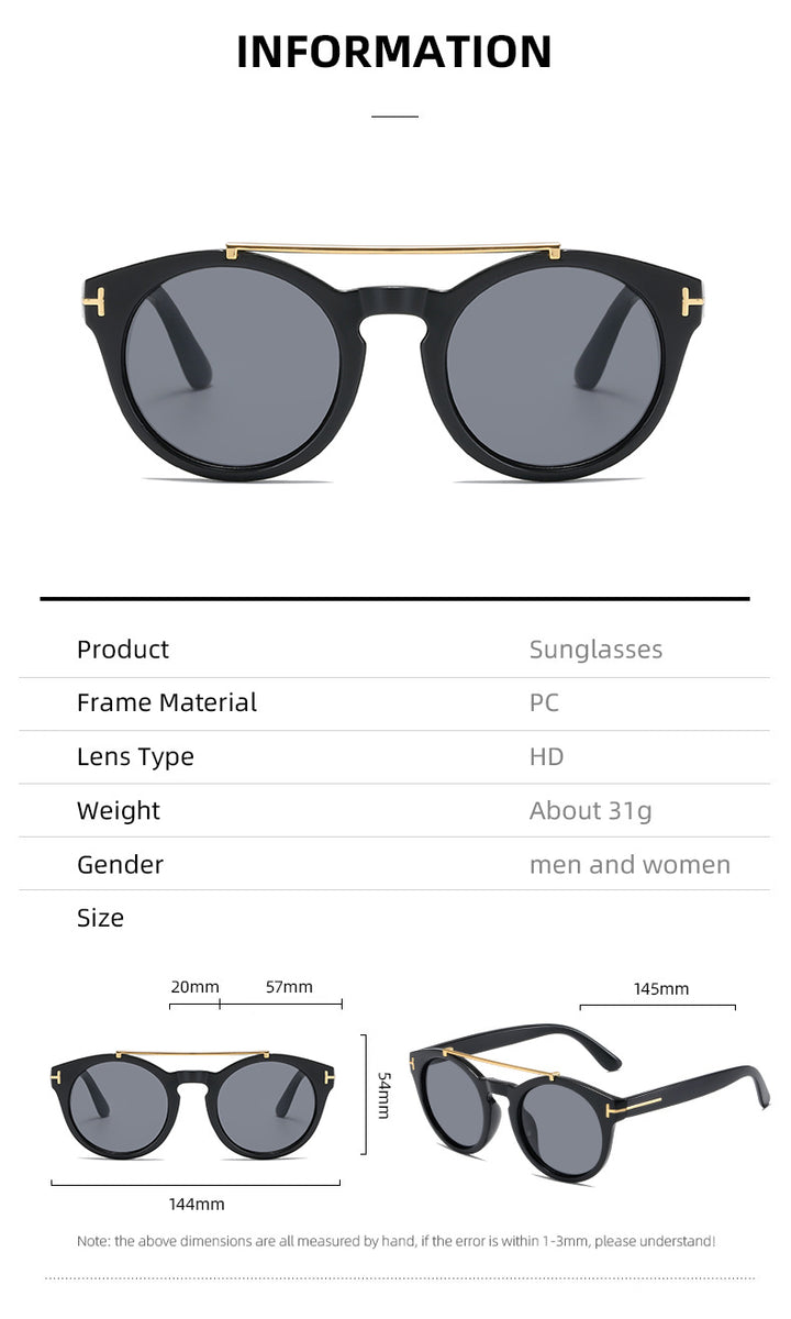 Ladies fashionable sunglasses with elegant round lenses Bowlift