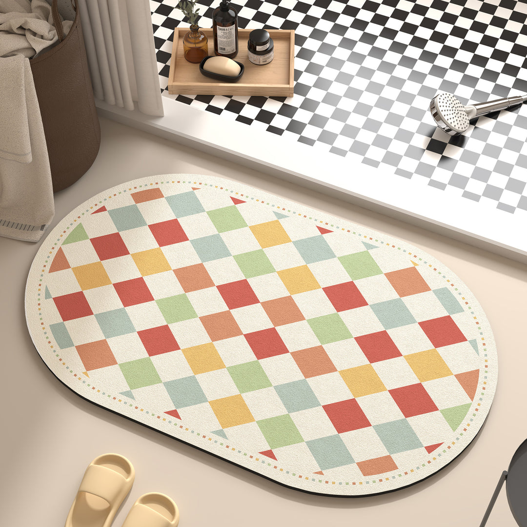 Playful Cartoon Dog-Themed Bath Mat Bowlift