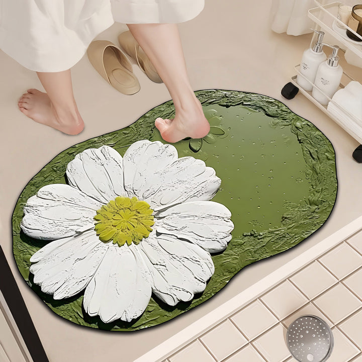 Luxurious Floral Design Bath Mat Bowlift