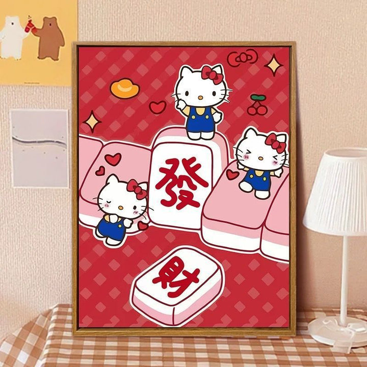 Hello Kitty-Inspired Cartoon Wall Art Print Bowlift