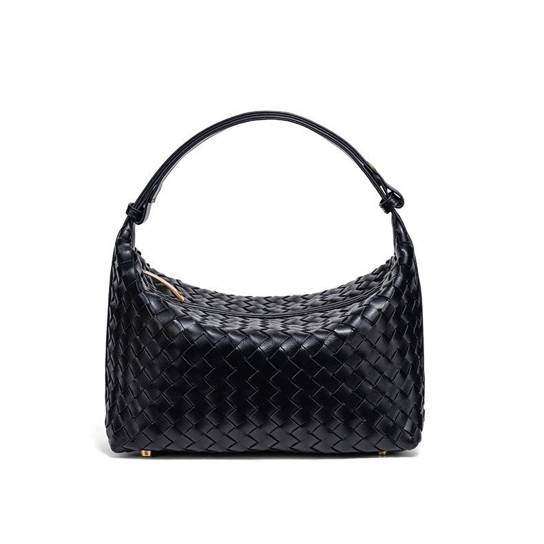 Braided Vegan Leather Shoulder Bag Bowlift