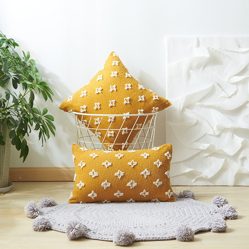 Textured Geometric Design Throw Pillow