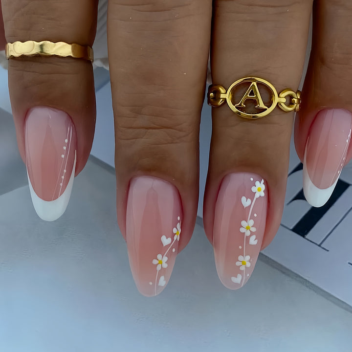 Artistic Floral Gradient Press-On Nail Set Bowlift
