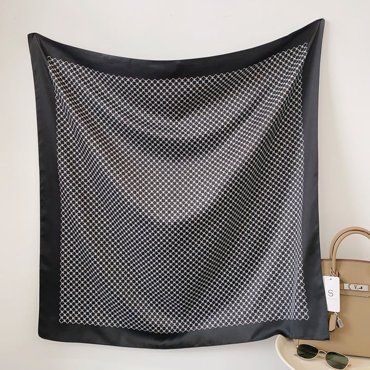 Women's silk scarf in elegant botanical design Bowlift
