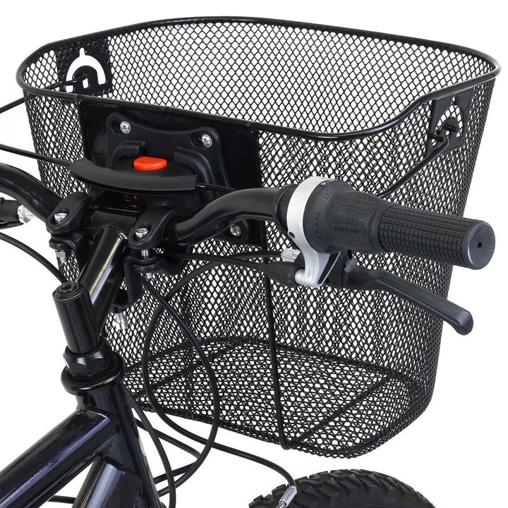 Front Quick Release Mesh Bicycle Basket with Locking Handlebar Mount Bowlift