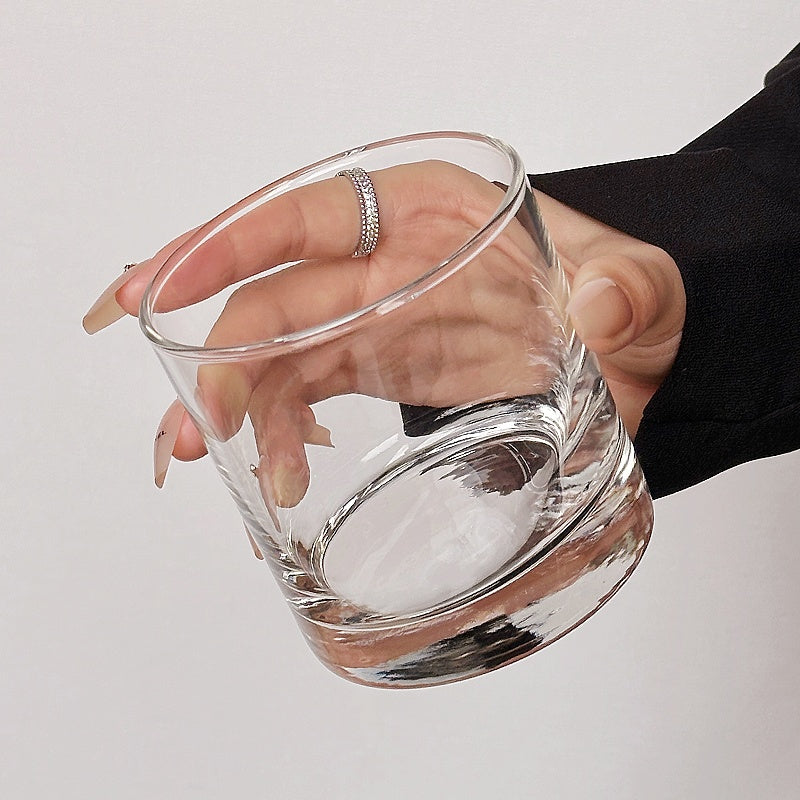 Heavy-Bottom Clear Whiskey Tumbler Glass Bowlift
