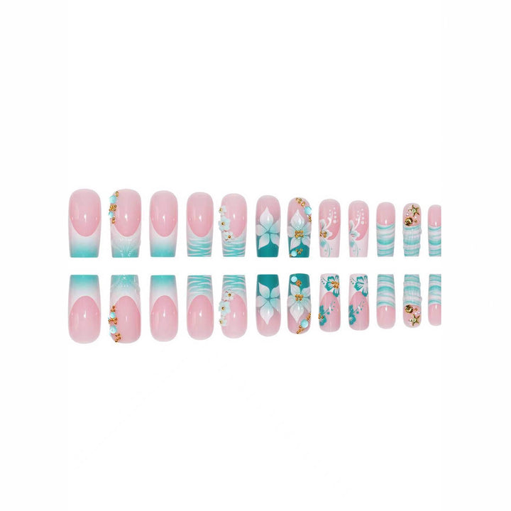 Luxurious Floral Art Nail Enhancements Bowlift