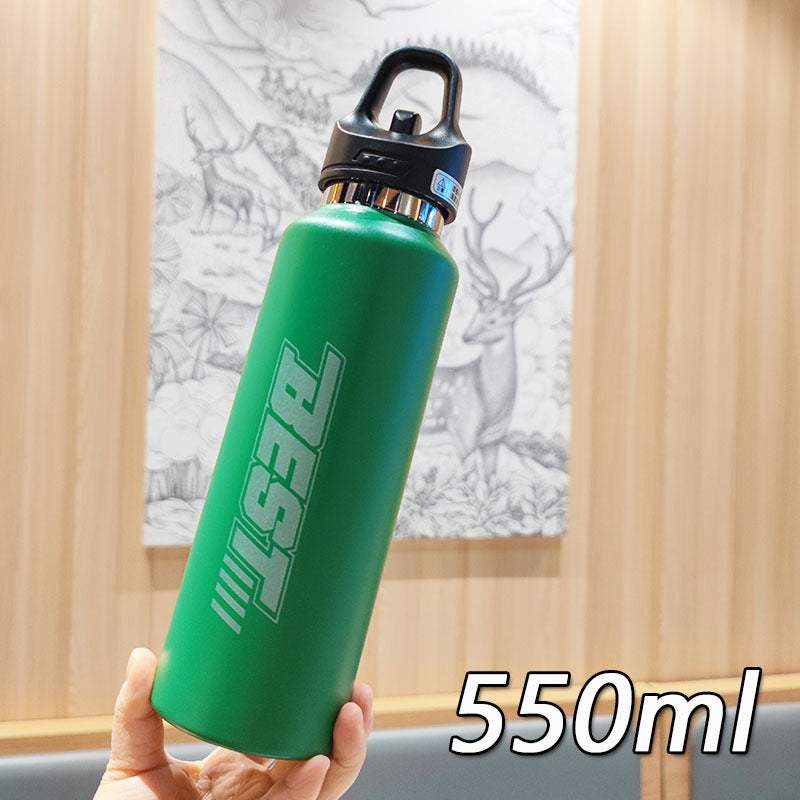 Women's sustainable stainless steel water bottle with leak-proof lid and handle Bowlift