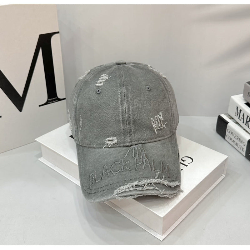 Women's Distressed Cotton Baseball Cap Bowlift 1784083899