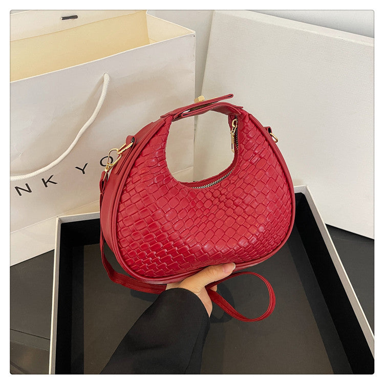 WoTextured Leather Hobo Bag Bowlift