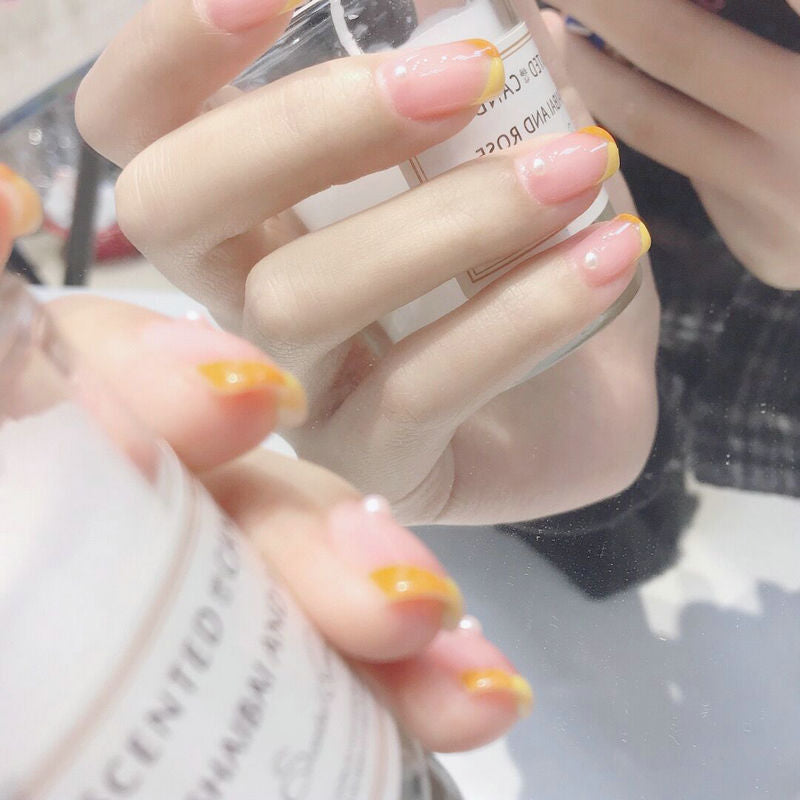 Acrylic Nail Set with Cheerful Fruit Design and Creative Accents Bowlift