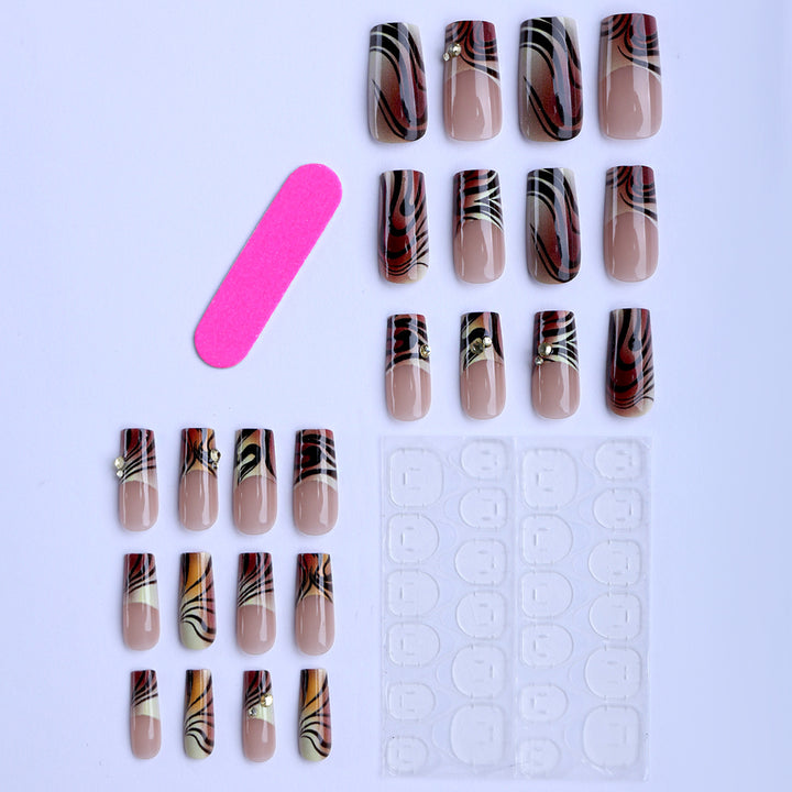 Artificial artificial nails with modern marble pattern Bowlift