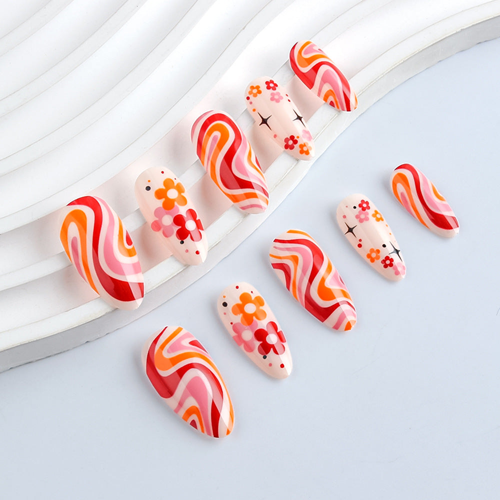 Retro Floral Nail Art Design Bowlift