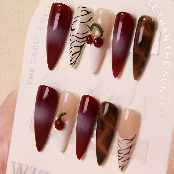 Acrylic nail set with modern designs and creative accents Bowlift