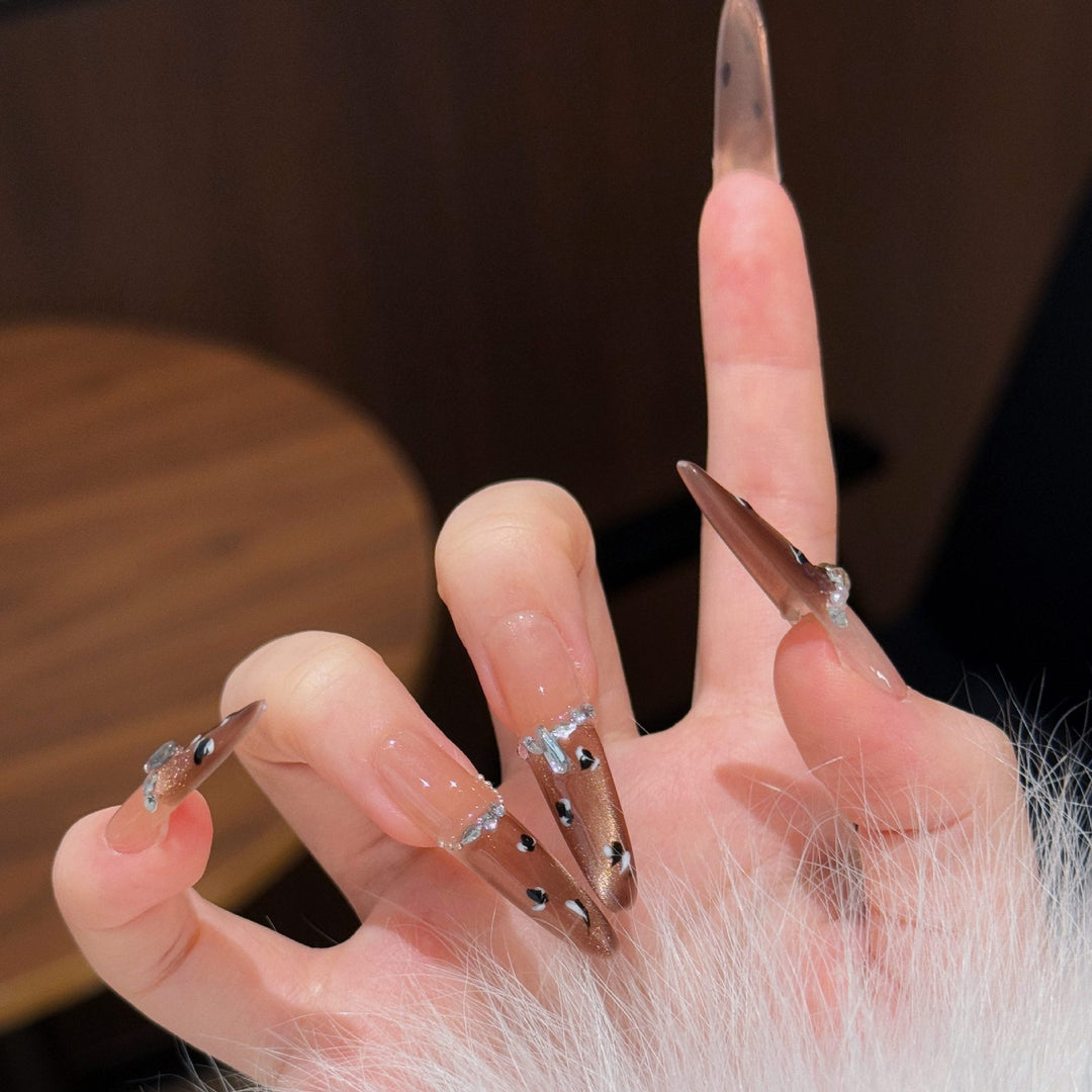 Decorative Stiletto Press-On Nail Extensions Bowlift