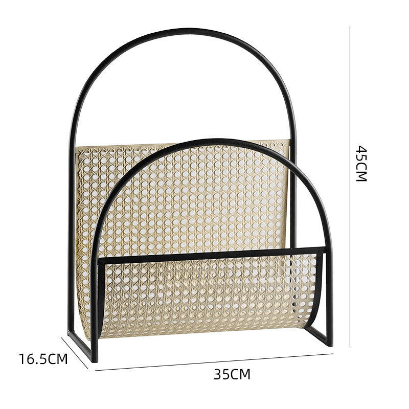Unisex Elegant Magazine Holder with Artistic Weaving Structure Bowlift