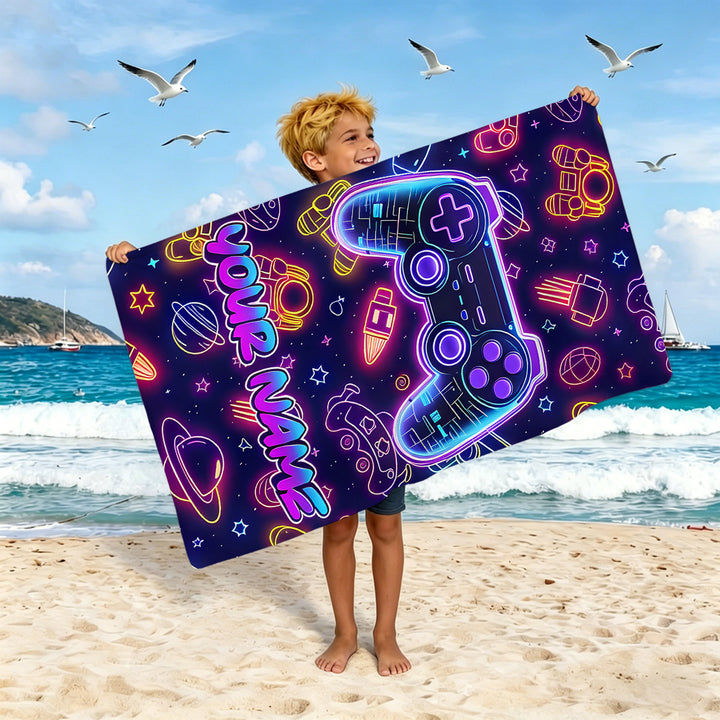 Boys beach towel with game console motif Bowlift