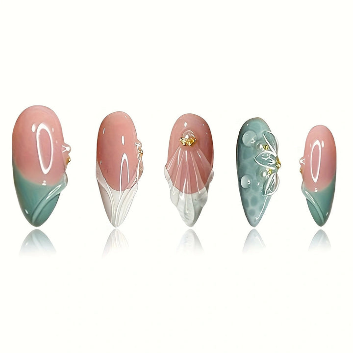 Floral-Embellished Stiletto Press-On Nails Bowlift 1787368964