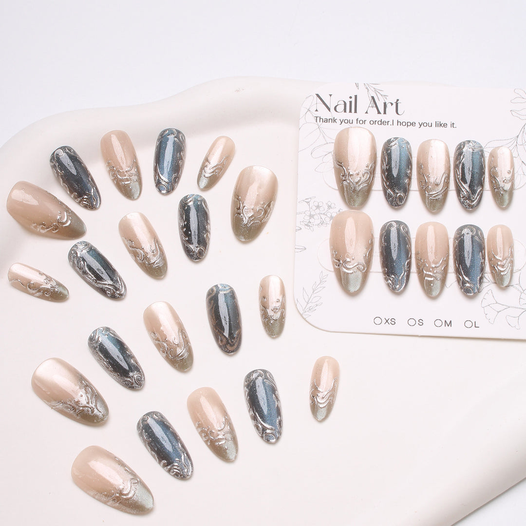 Elegant Glittering Press-On Nails Bowlift