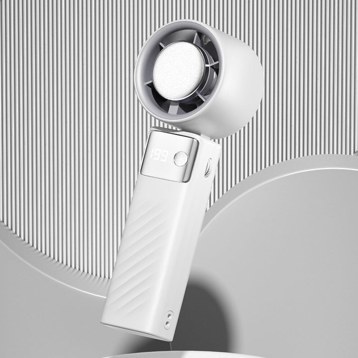 Women Portable Hand Fan with Digital Display Bowlift
