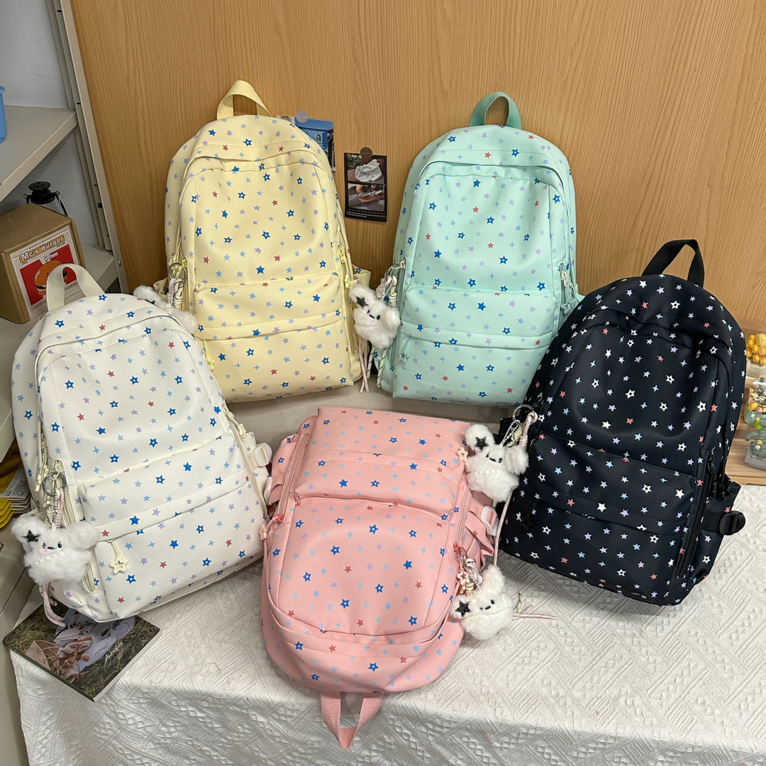 Backpack with Playful Star Pattern and Practical Storage Compartment Bowlift
