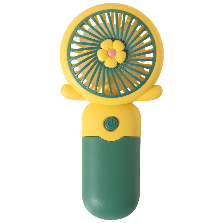Unisex Portable Hand Fan with Cheerful Flower Design Bowlift