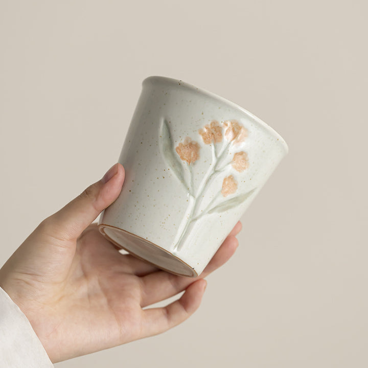 Decorative Flower-Themed Ceramic Planter