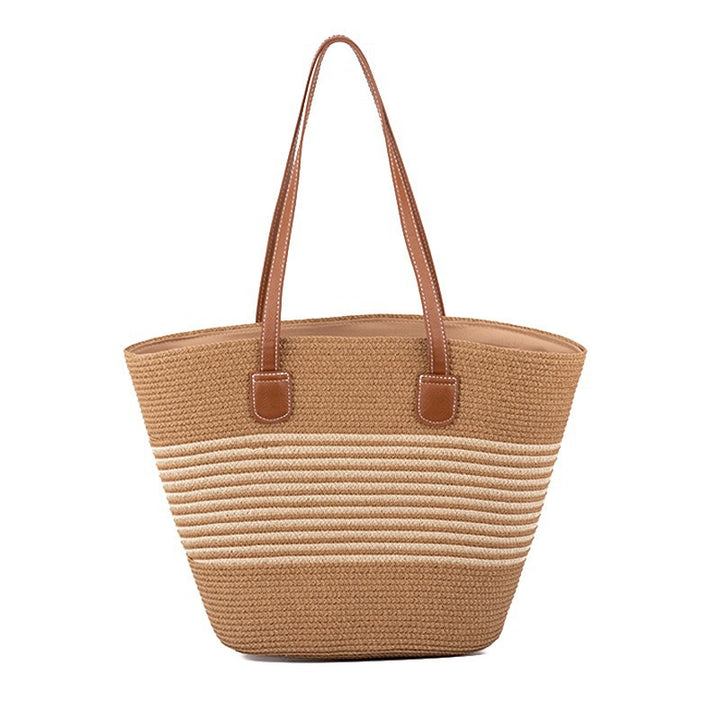 Elegant Bast bag with structured leather handles Bowlift