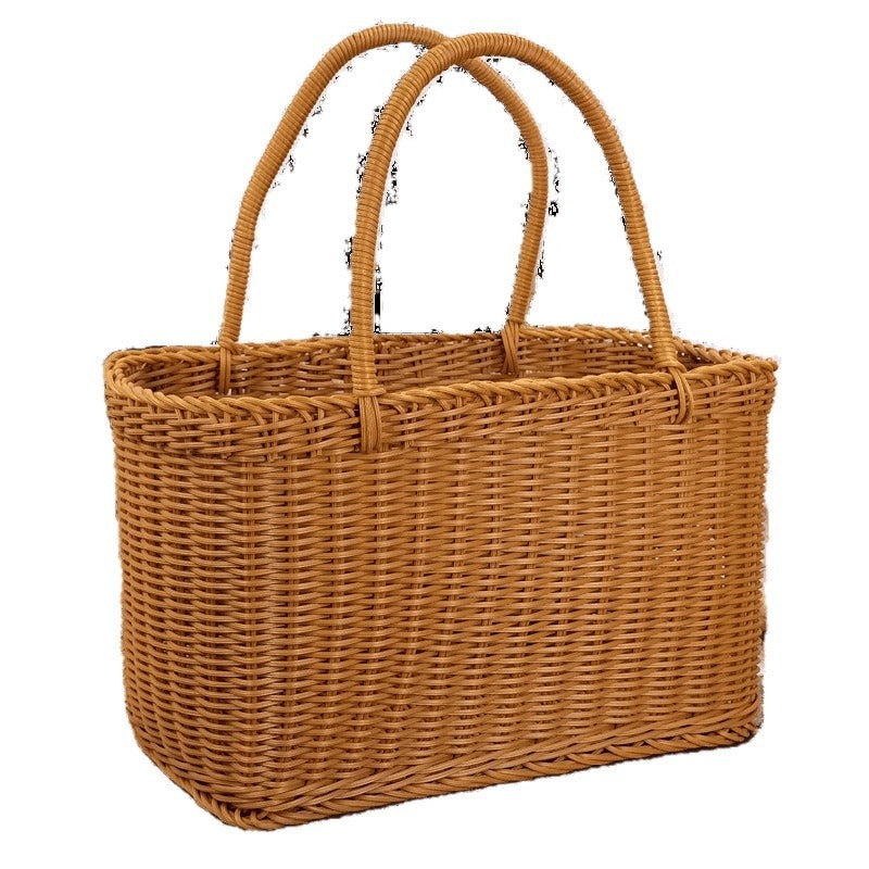 Women timeless rattan shopping basket Bowlift