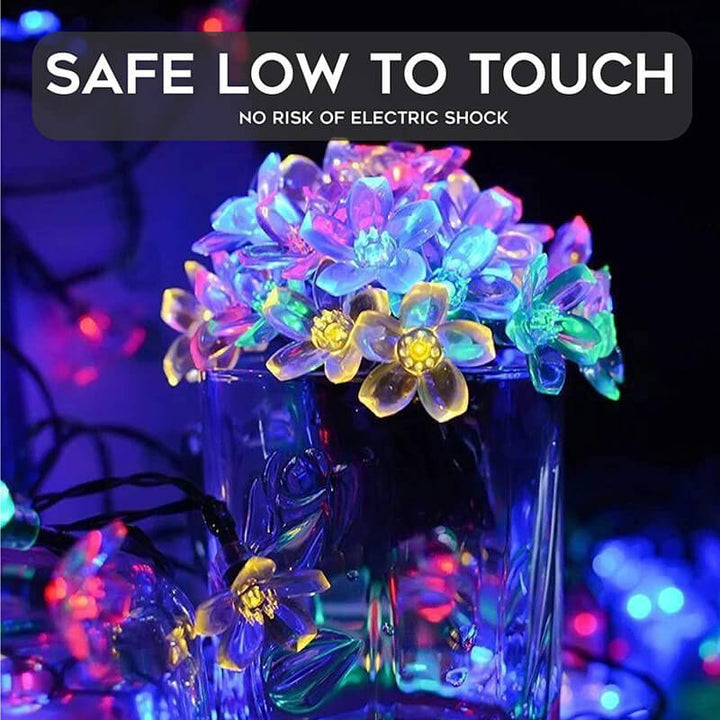 BowLift | LED Solar Sakura String Lights Waterproof Outdoor Fairy Flower Lights
