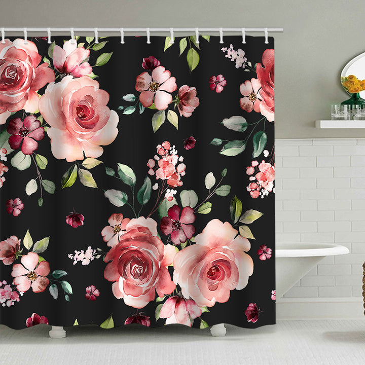 Floral Print Shower Curtain Bowlift