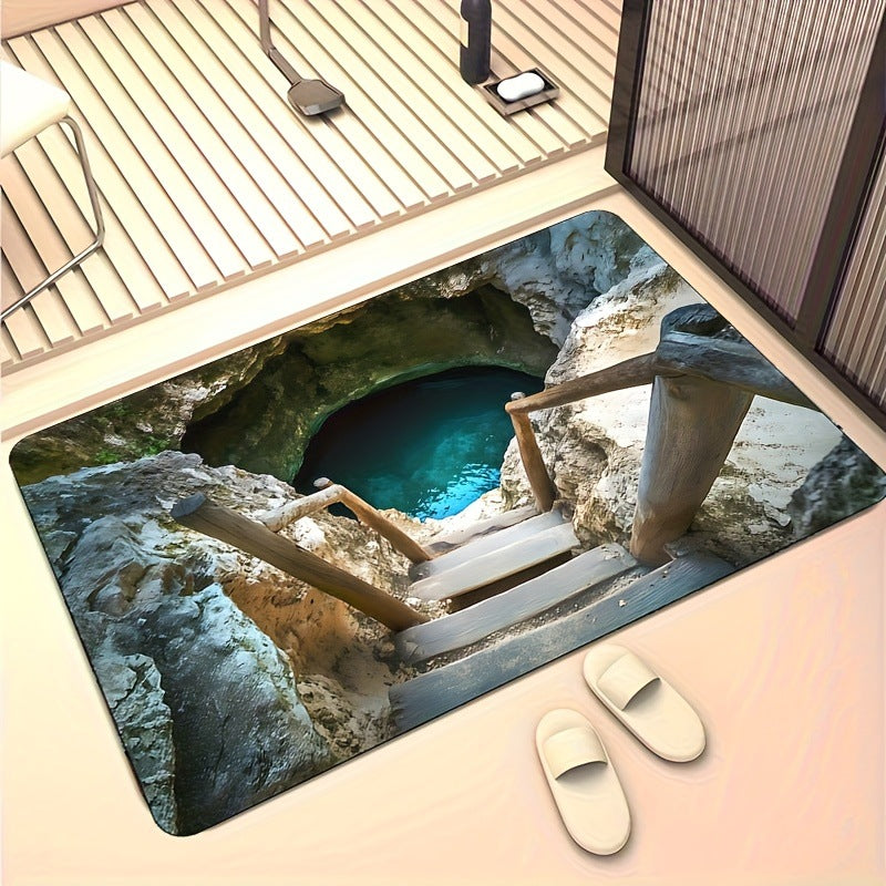 Artistic Dolphin Design Bath Mat Bowlift