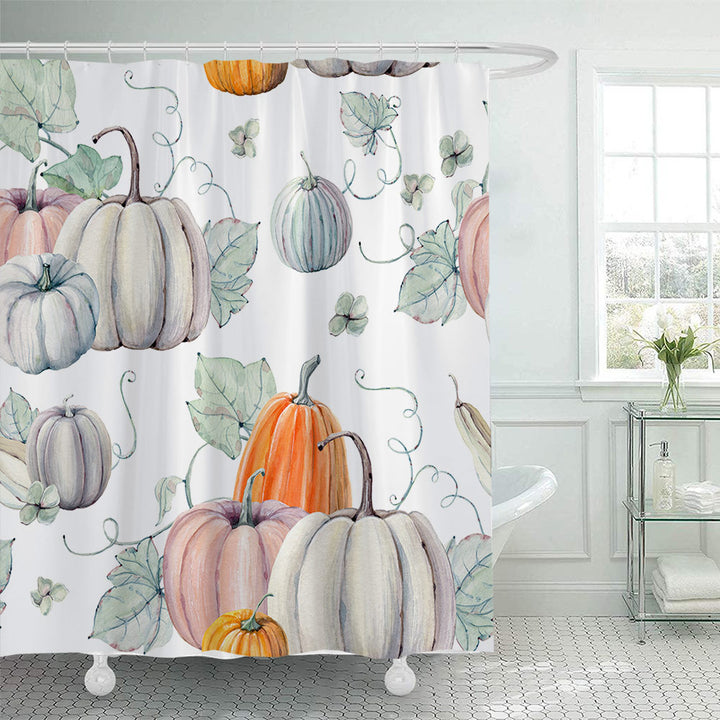 Artistic Pumpkin Print Shower Curtain Bowlift