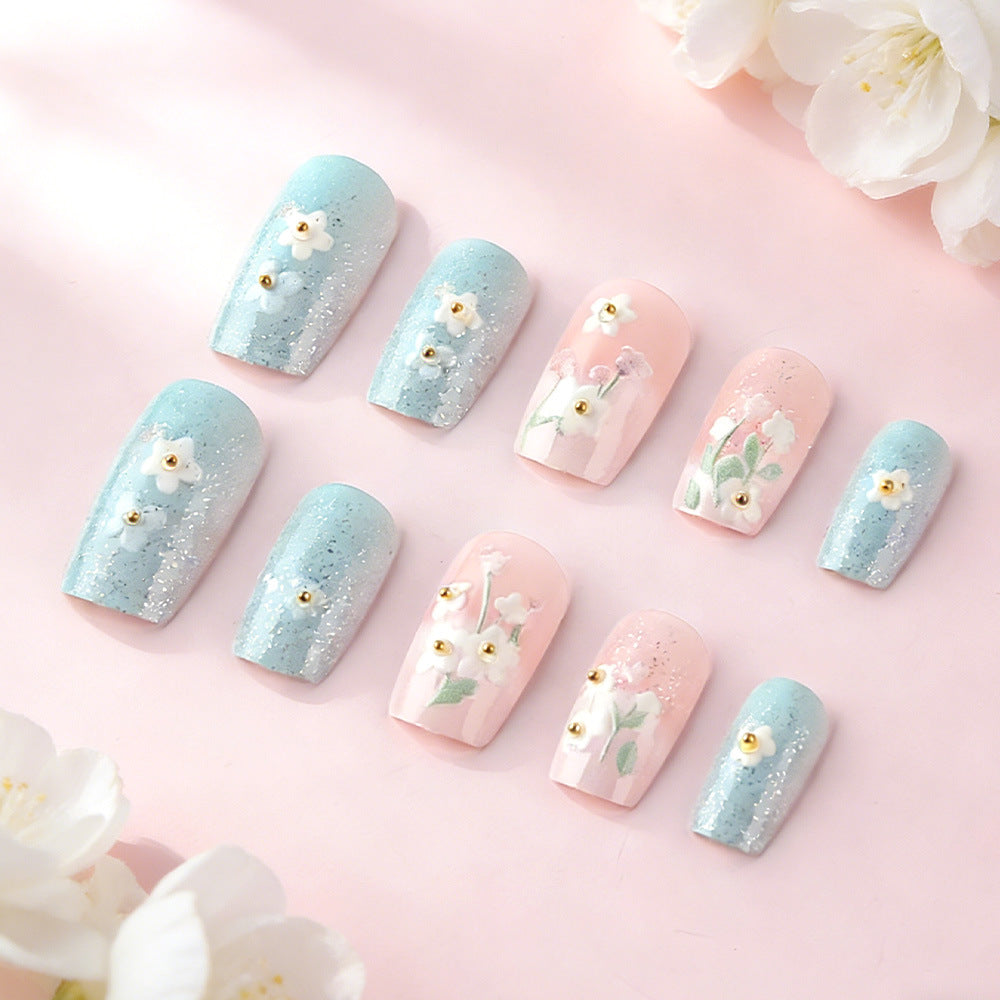 Floral Garden Press-On Nail Art Bowlift