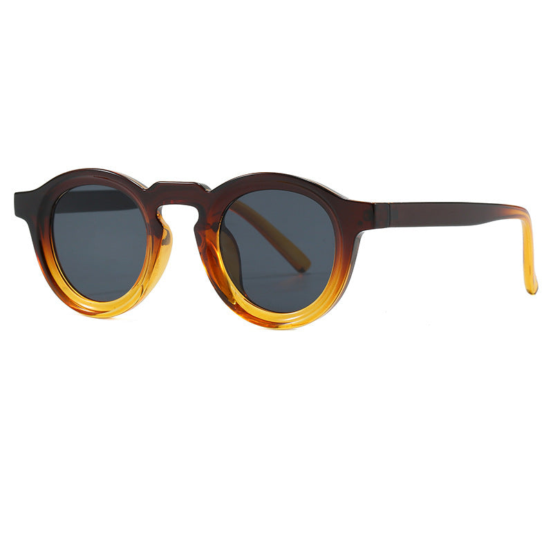 Women's fashionable round sunglasses with transparent frame and UV protection Bowlift
