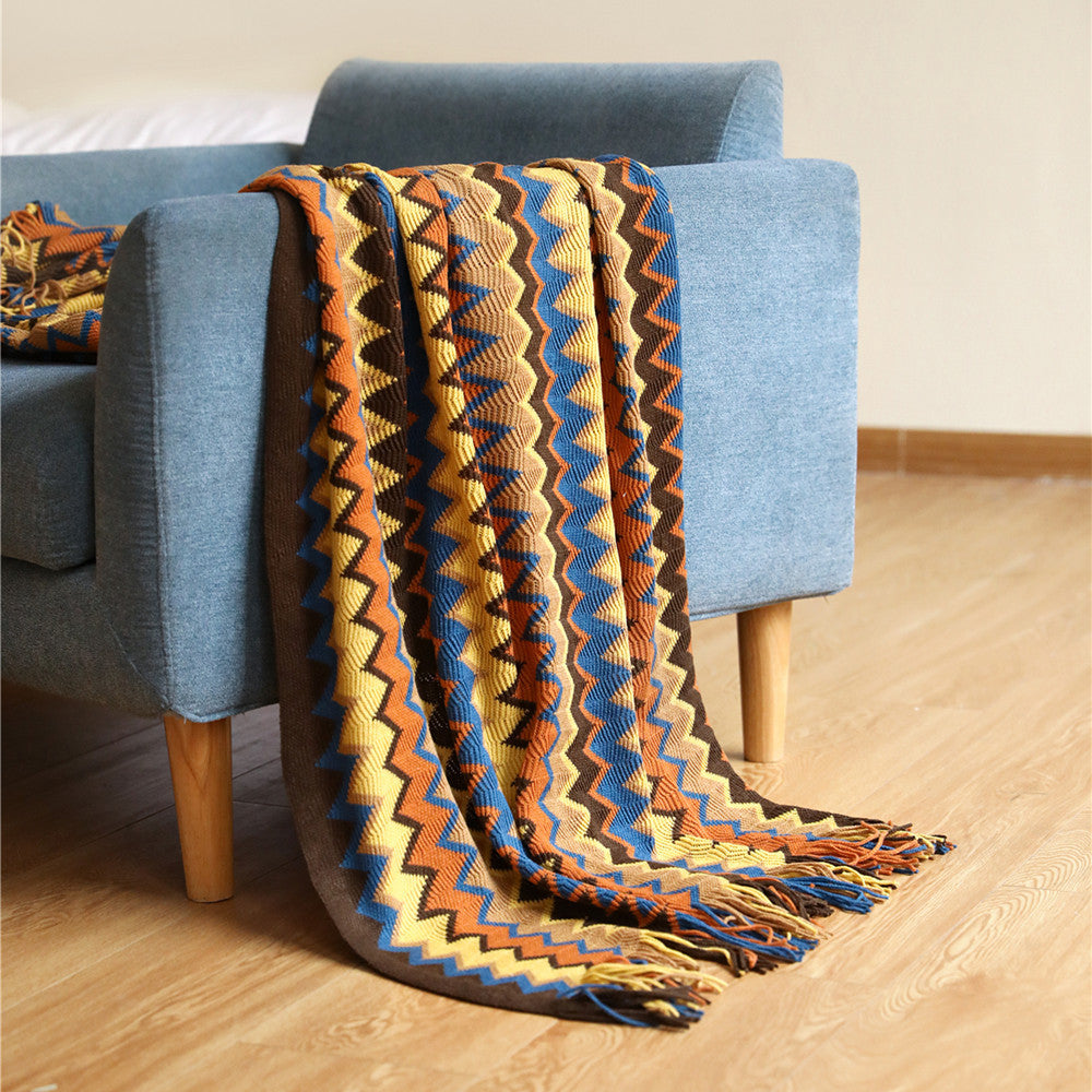 Zigzag Weave Throw Blanket Bowlift
