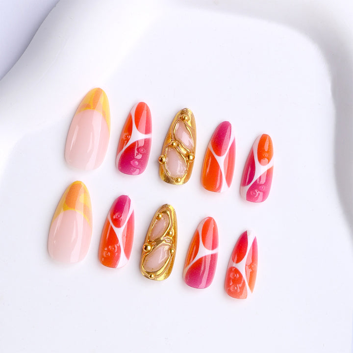 Creative art fake nails with modern accents Bowlift